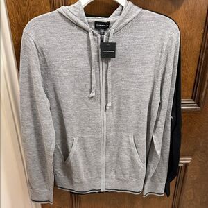 NWT Club Monaco Light Gray Men's Zip-Up Sweater - Size Small New w/ Tags